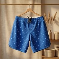 Shorts de bain pour hommes OEM à séchage rapide, grande taille, imprimés, imperméables, bleus