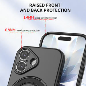 Funda Magnética con Carga Inalámbrica y Protección Anticaídas para <span class=keywords><strong>iPhone</strong></span> 17 16 Pro Max, Carcasa Trasera Protectora de TPU Suave con Anillo de Soporte de 360 Grados - Product Image 6