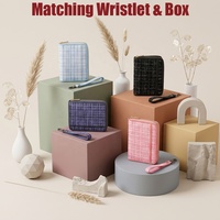 Organisateur compact à fermeture éclair Hongbo Luxe en tissu lin A7 avec pochettes cosmétiques en option, comme un cadeau mignon pour les fêtes/la rentrée scolaire