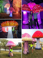 Champignons gonflables géants personnalisés Alice au pays des merveilles avec LED pour la décoration d'événements et de fêtes en extérieur