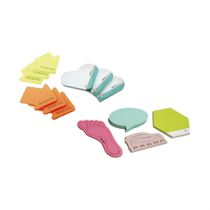 Blocchetti Memo Sagome Personalizzati Autoadesivi Non Magnetici Modello PAP053 Forme Assortite Note Colorate Etichetta Bianca Ufficio Italia - Product Image 2