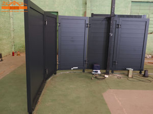 Puerta de ángulo de 90 grados, puerta de entrada de seguridad deslizante inteligente para jardín, puerta giratoria de aluminio - Product Image 6