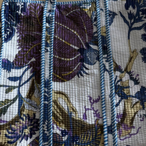 Sac fourre-tout matelassé en coton de haute qualité, ensemble de sacs personnalisés à imprimé floral, sac de marché, sac à bandoulière, prix de gros - Product Image 3