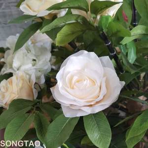 Barato de decoración interior de plástico <span class=keywords><strong>Artificial</strong></span> hoja verde grande Rosa flor árbol planta en venta - Product Image 5