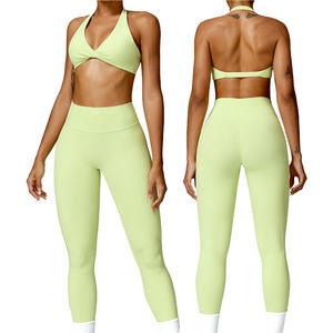 Tz8503 Vrouwen <span class=keywords><strong>Super</strong></span> Rekbare Beauty Back Yoga Sets High Impact Sportbeha Snel Droog Fitness 2 Delige Set - Product Image 5