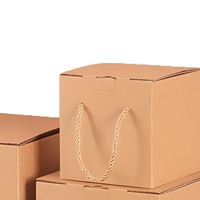 Boîte cadeau en papier ondulé Kraft, pliable, avec poignée, pour l'expédition en détail
