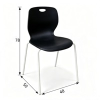 Chaise de salle à manger moderne en plastique légère et portable avec accoudoirs et dossier ergonomique, empilable, imperméable, pour la maison, le bureau et l'école