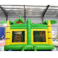 Château gonflable commercial en PVC de grande taille, thème animaux de la savane, pour adultes et enfants, avec toboggan