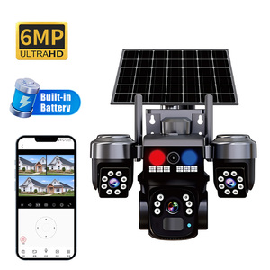 Caméra solaire V380 Pro 12MP à 3 objectifs, haute résolution, avec carte SIM et Wi-Fi, IP <span class=keywords><strong>TPZ</strong></span>, caméra de sécurité extérieure avec batterie - Product Image 2