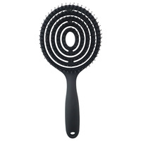 BELLEWORLD sikat rambut kemasan kotak logo kustom sisir bulu babi hutan untuk kuas rambut bentuk lingkaran panjang tipis keriting tebal