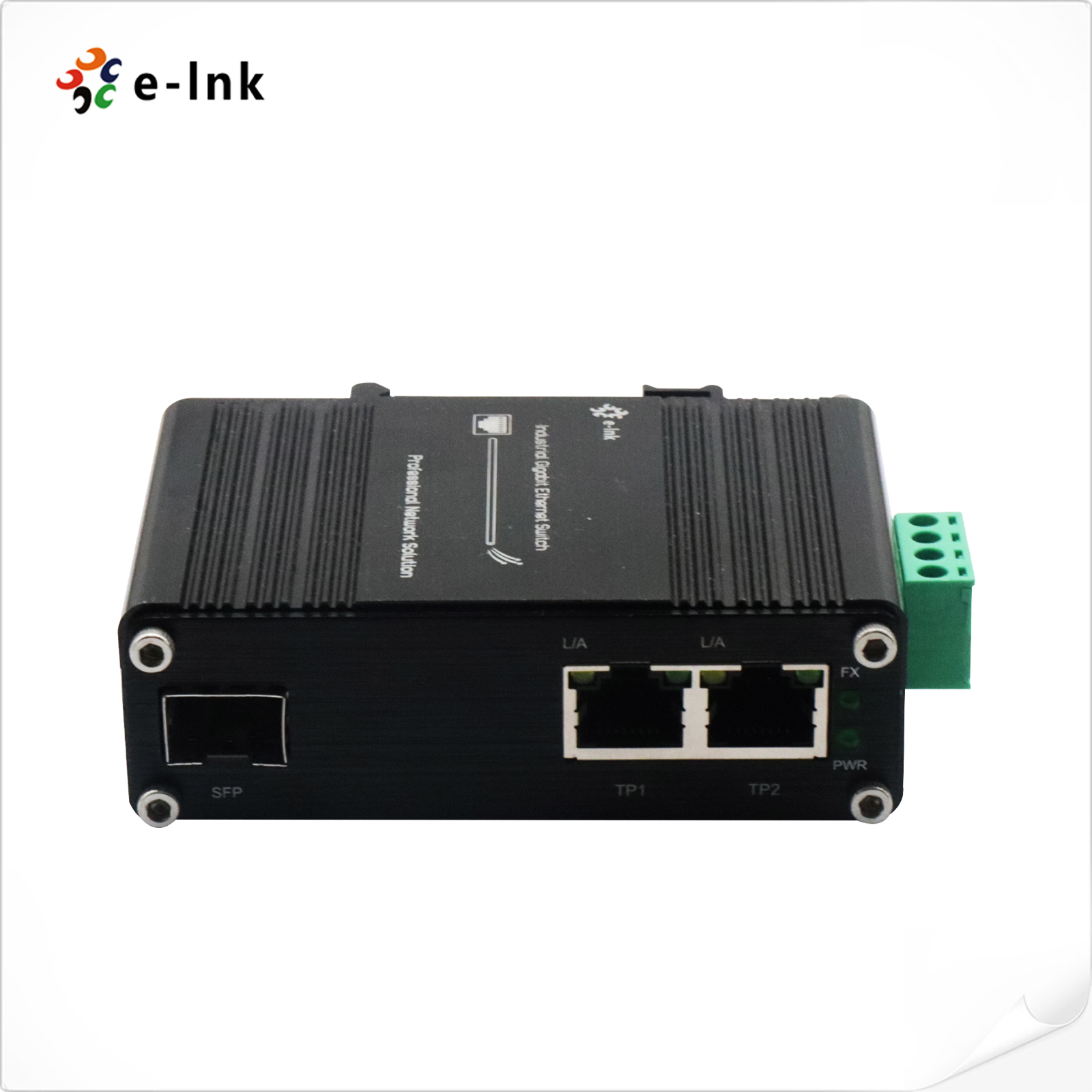 E-link Mini Industrial 2 Port 10/100/1000Mbps Full-Duplex Media Converter SFP Slot 2Gbps Switch Capacity Aluminum Alloy