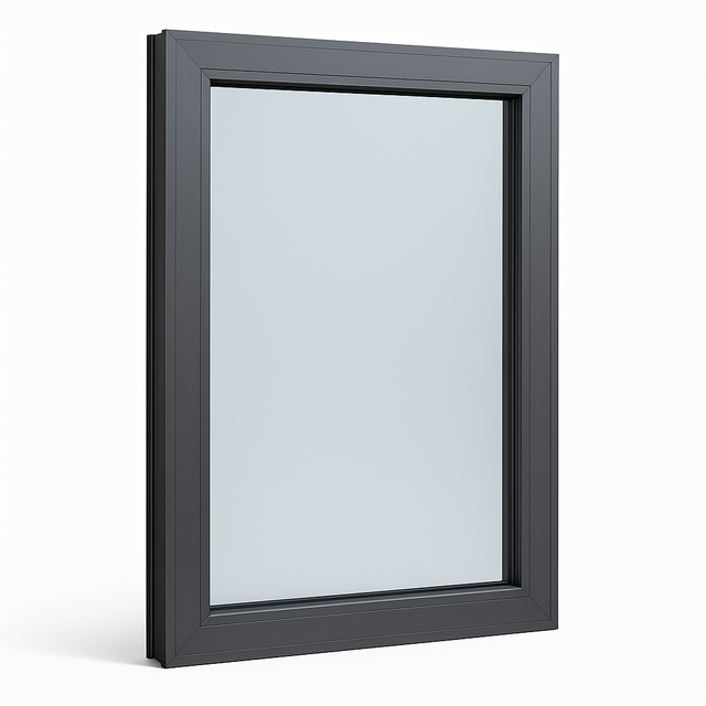 Modern Fixed Aluminum Alloy Window Tinted Glass Energy Star Qualified Silver Dark Gray for Commercial Residential Villa Use