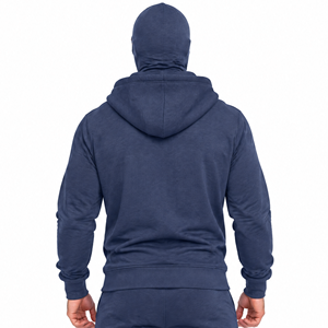 Sudadera con capucha y pasamontañas de alta calidad para hombre, bordada, de otoño, estilo casual, con cremallera frontal completa y logotipo personalizado, ideal para streetwear. - Product Image 6