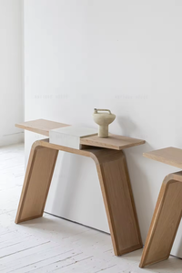Meubles de salon en béton en chêne récupéré de style moderne oriental - Product Image 6