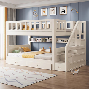Modern White Storage Slide Safety Fence Sleeping Wooden Toddler <strong>Bed</strong> Kids Bunk <strong>Beds</strong> for Teenagers - Product Image 2