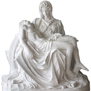 <span class=keywords><strong>Esculturas</strong></span> de piedra religiosa de fábrica China, tamaño real, estatuas de pieta de mármol blanco - Product Image 1