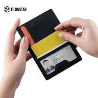 Dompet Lipat Aluminium TILONSTAR TVC902 Dengan Kantong Koin Resleting, Perlindungan RFID, Tempat Kartu ID Kulit Mewah