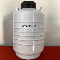 Conteneur d'azote liquide 35L YDS-35-80 avec 6 canisters de 276 mm pour le stockage du sperme animal