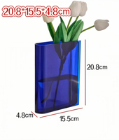 Vase en plastique créatif en forme de livre, décoration transparente pour arrangement floral, support de fleurs hydroponiques pour bureau à domicile