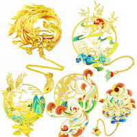 Marque-page en métal personnalisé, motifs feuilles et fleurs, Feng Shui, impression sérigraphique, électroplaqué or et argent, sur mesure