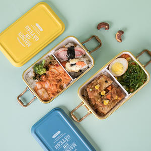 Fiambrera Bento de dos niveles JY13 Bencicircle con asa, contenedor de comida portátil de acero inoxidable para uso de Picnic en la Escuela de oficina - Product Image 4