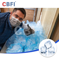 Máquina de Hielo Cuadrada Comercial de Acero Inoxidable Personalizada de 3-10 Toneladas, con Enfriamiento Automático por Agua/Aire, Bomba de Motor y Control PLC