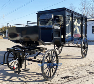 Cercueil électrique classique noir économique de haute qualité, remorque à essieu unique, cercueil électrique traîné par des chevaux, transport spécial, vente chaude - Product Image 2