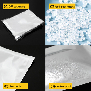 Three Sides sealed 3 Layers Laminated Aluminized Vacuum Food Packaging Silver Foil Mylar Plastic Pouch Bags - Product Image 2
