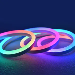 Adresli Neon işık RGB tam renkli SMD5050 WS2811 12V 24V rüya renk silikon DMX piksel Neon Led şerit