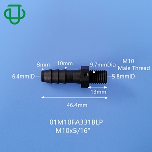 อุปกรณ์พลาสติก1/8NPT 1/4NPT 3/8NPT 1/2NPT 3/4NPT เกลียวสารเคมีทนต่อท่อเกลียวตรง - Product Image 2