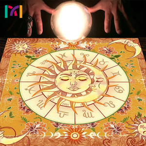 Tela de <span class=keywords><strong>Tarot</strong></span> <span class=keywords><strong>Sol</strong></span> y <span class=keywords><strong>Luna</strong></span> Meditación Tela de algodón Tela superior Cuadrado Negro Oro <span class=keywords><strong>Tarot</strong></span> Spread - Product Image 4