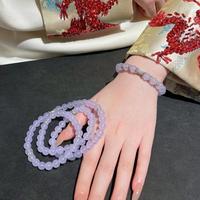 Colliers et bracelets de luxe de haute qualité pour femmes, avec perles rondes lavande et accents de cristaux étincelants, bijoux de mode pour les soirées
