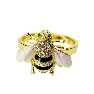 דקורטיבי דבורה מפית טבעות חרקים מחזיק מפיות טבעת