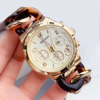 Montre à quartz pour femme en acier inoxydable, cadran de 37 mm, chronographe de luxe étanche, bracelet à fermoir, montre MKOriginals, Relojes