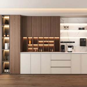 Buffet moderne en bois fait main avec portes à grille en os, écologique, grande capacité de rangement pour la maison, le salon, la salle à manger, la cuisine - Product Image 1