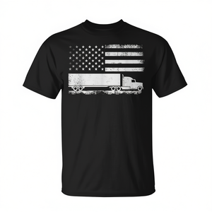 Camiseta patriótica para conductor de camión con bandera estadounidense - Product Image 2