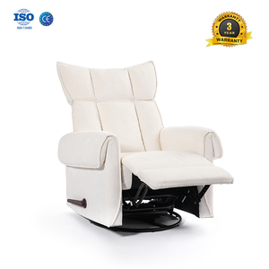 Sillón Giratorio Manual de una Plaza, Reclinable, con Rotación de 360 Grados, Tapizado en Tela, con Reposacabezas Ajustable para Apartamento - Product Image 1