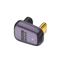 Adaptador USB C (Paquete de 2) Conector en Ángulo, 240W PD, Alta Velocidad 40Gbps, Pantalla 8K, Aleación de Zinc para Laptop/Computadora/Videojuegos