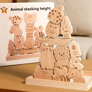 Bénéfices éducatifs et de développement : Patience, concentration, jeu amusant, cadeaux pour tout-petits, animaux en bois, blocs à empiler, jeu d'équilibre pour enfants - Product Image 2