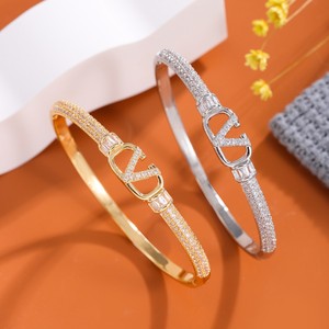 Fashion <b>Charm</b> <b>Bracelets</b> For Women Gold And <b>Silver</b> Zinc Alloy English Alphabet Design Gift Jewelry 7.22-2 - Product Image 3