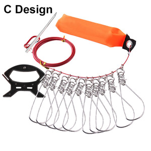 Attrezzatura da pesca Stringer Clip di Blocco di Pesce In Acciaio Inox Corda Blocco di Pesce con Galleggiante 5 Scatta In Metallo - Product Image 6