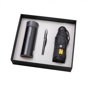 Set Regalo Aziendale Moderno e Semplice con Thermos in Metallo Chiudibile e Ombrello Parasole per Omaggi ai Clienti - Product Image 4