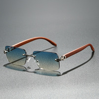 Lunettes de soleil carrées sans monture pour femmes, style rétro occidental, protection UV400, logo personnalisé, 1 pièce minimum