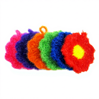 Éponge à vaisselle en microfibre écologique, motif tournesol, crochetée à la main, pour le nettoyage du verre et de la salle de bain, usage domestique