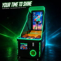 Machine de tir au basket-ball en métal avec fonction de lancer de ballon, design pliable et mobile, fonctionnement à monnayeur, écran LED, utilisation en intérieur