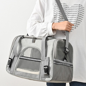 Custom logo Pet Outgoing Portable Crossbody Foldable Breathable Cat <strong>Dog</strong> <strong>Backpack</strong> with Fur Pad Oxford Cloth Zipper Closure - Product Image 1