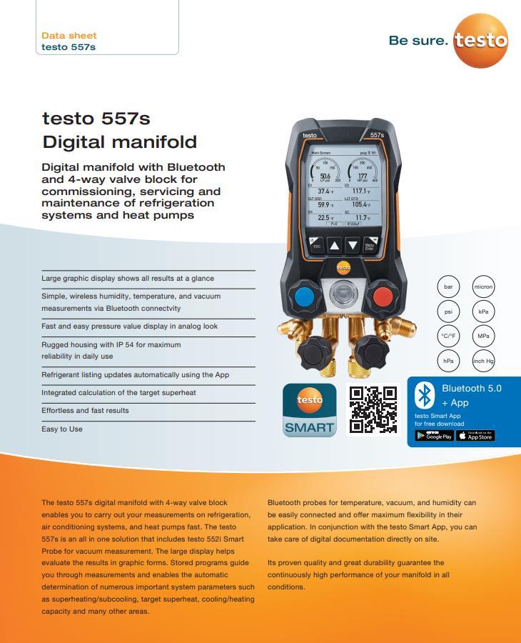 Testo 550s Testo 557s Smart Kit with 2 Digital Multimeter Metering ...