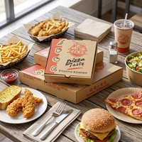 Boîte à pizza en carton ondulé personnalisée avec logo, emballage alimentaire de qualité supérieure pour les plats à emporter des restaurants