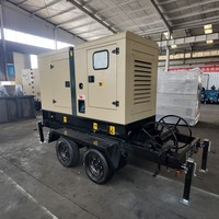 Groupe électrogène diesel professionnel silencieux de 30-50 KVA 24 KW, monté sur remorque, alternateur en cuivre 50 Hz, ATS 220 V/380 V