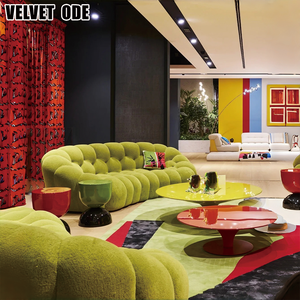 Divano a Bolle di Lusso in Velluto Italiano, Modulare e Scultoreo, per Lobby di Hotel di Alta Gamma, Showroom di <span class=keywords><strong>Design</strong></span> e Arredamento Espositivo - Product Image 1